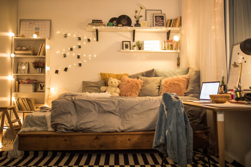 Christmas Decor for the room with fairy lights